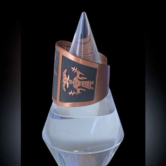 Native American Pueblo Kachina Spirit Dancer Solid Copper Cuff Bracelet Jewelry - Picture 4 of 10